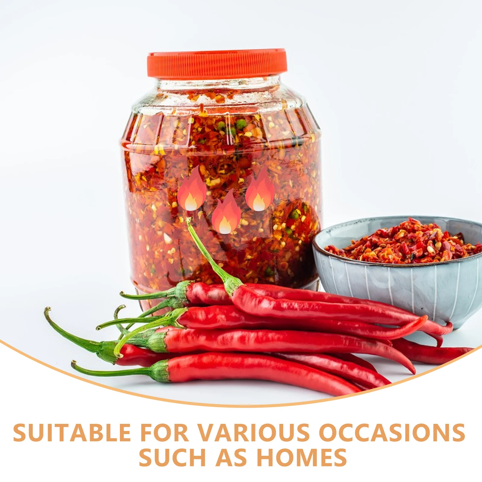 500 pcs Fire Stickers Waterproof Flame Decals High Adhesion Spicy Indicator Stickers For Kitchen Jars Sauce Packaging Diy Craft