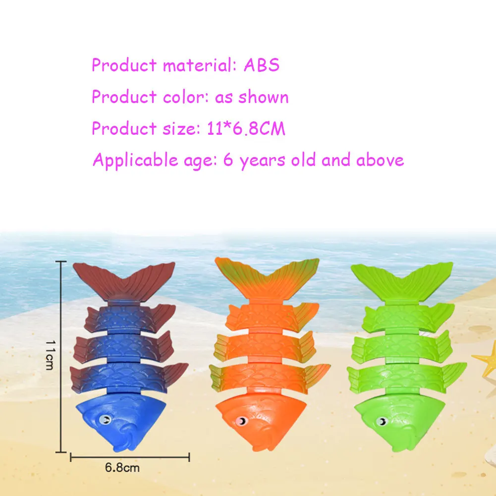 Mergulho Funny Fish Bone, Summer Outdoor Party, Mergulho Polvo Piscina, Dive Throwing Game Acessórios, Brinquedos para Crianças, 3Pcs