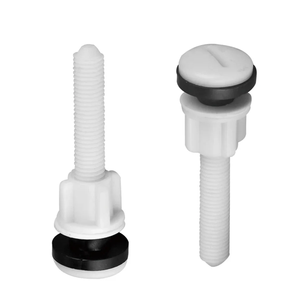 2pcs Toilet Seat Bolts Plastic Hinge Close Coupling Bolts Nuts With Washers Bathroom Toilet Seat Household Repair Tools Access