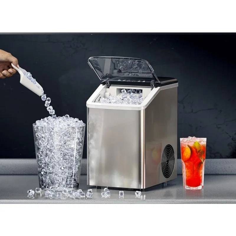 hot-sale product CountertopCube Ice Machine Chewable Pebbles Ice Maker Crushed Ice Machine for Home Kitchen Party Easyto setup ﻿