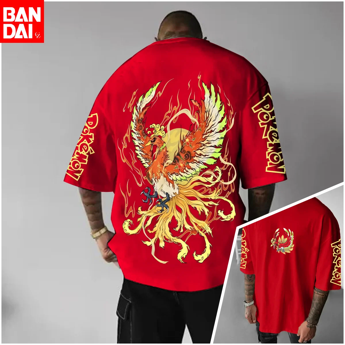 

Летняя мужская хлопковая футболка Pokemon 2026, уличная одежда, оверсайз с минималистичным принтом Gengar, повседневная одежда, подарок для любителей аниме