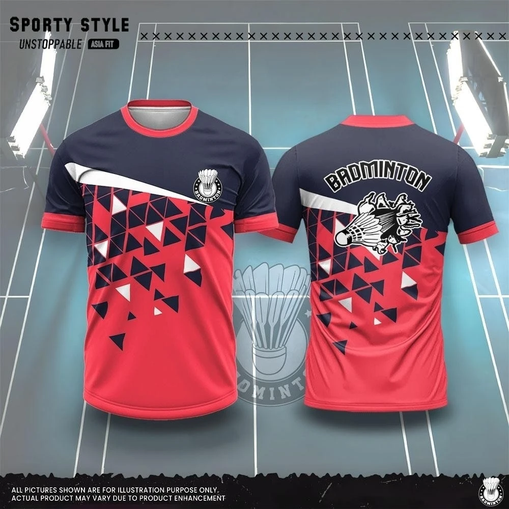 Men's Clothing Fashion 3D Printing Badminton T Shirt Summer Breathable Short Sleeve Men's T-Shirt Sports Loose O-Neck Gym Tops - view 3