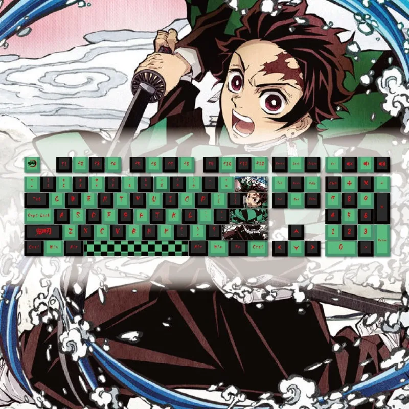 

Новые аниме-аксессуары Demon Slayer: оригинальные PBT-кейкапы с сублимацией, 108 клавиш, механические, XDA, персонаж Незуко, подарок для фанатов аниме