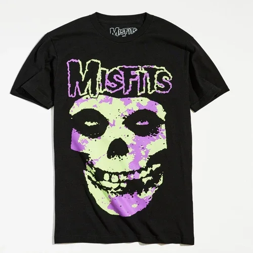 2026 Summer Men‘s T -shirt New Fashion Misfits Punk Style Tshirt Retro Street Skull Pattern Men's T-shirt Ins Y2k