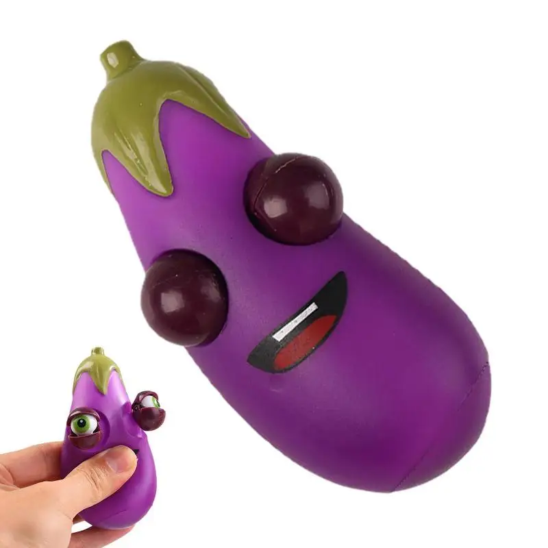 

Stress Relief Toy Popping Out EyesPinch Toys Creative Eggplant Stress Relief Trick Toy For Kids Adults Funny Christmas Gift