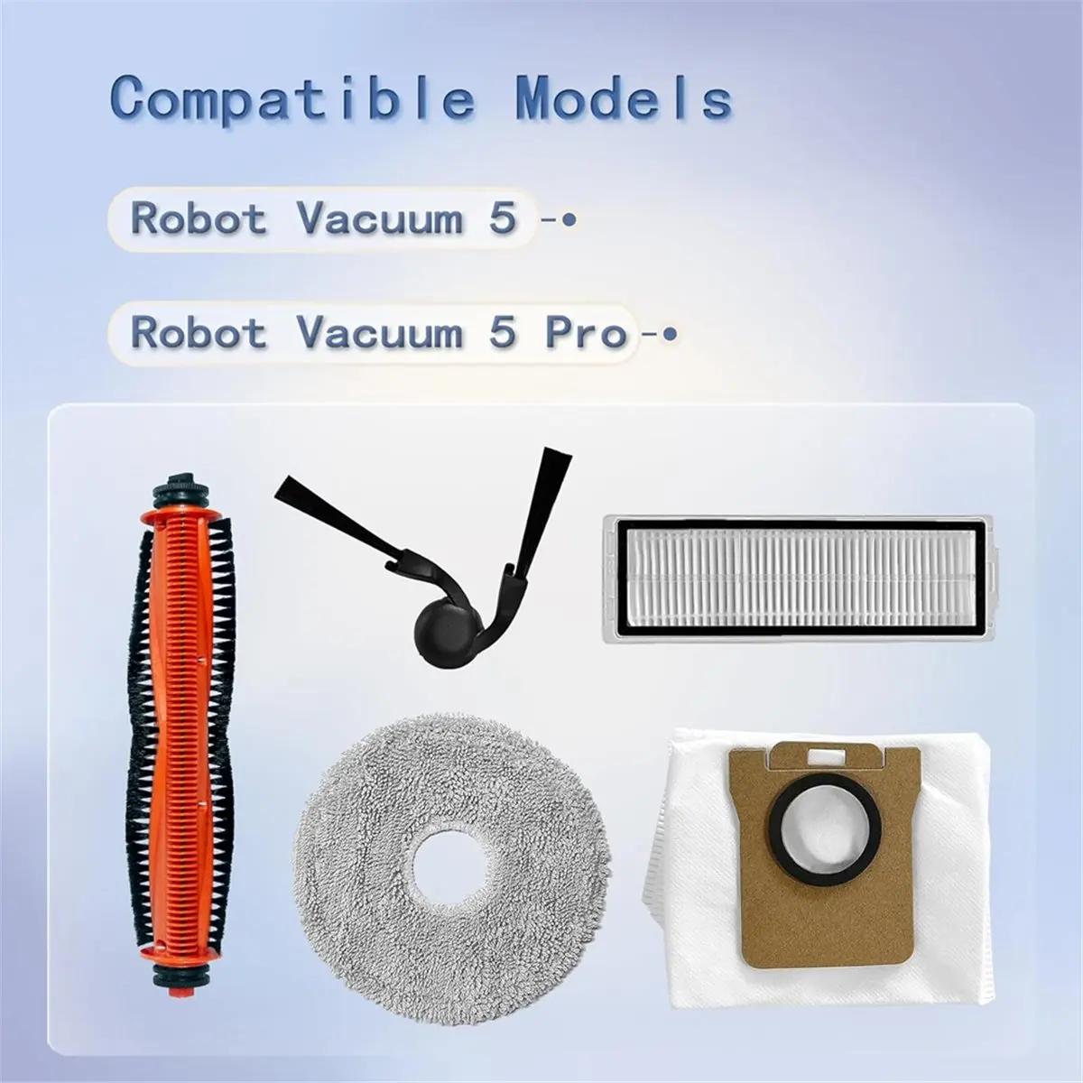 

*Набор различных сменных аксессуаров для робота-пылесоса Xiaomi 5, 5 Pro, запасные части, щетки, фильтры, мешки для пыли для швабры