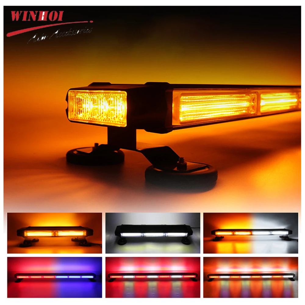 Double Side Car Rooftop LED Strobe Light Bar High Bright Warning Beacon DC12V-24V Emergency Light for Traffic Truck Vans Tractor - Image 2