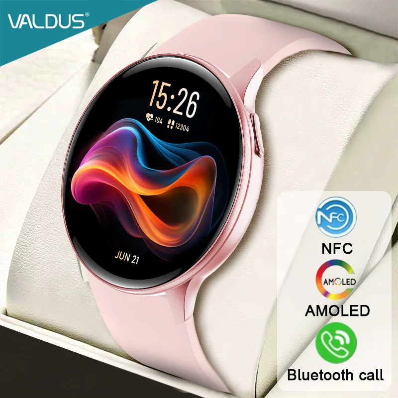 

VALDUS VS41 Pro AMOLED NFC Смарт-часы для мужчин и женщин Фитнес-трек сердечного ритма и артериального давления BT Вызов Водонепроницаемые 2026 Новые умные часы