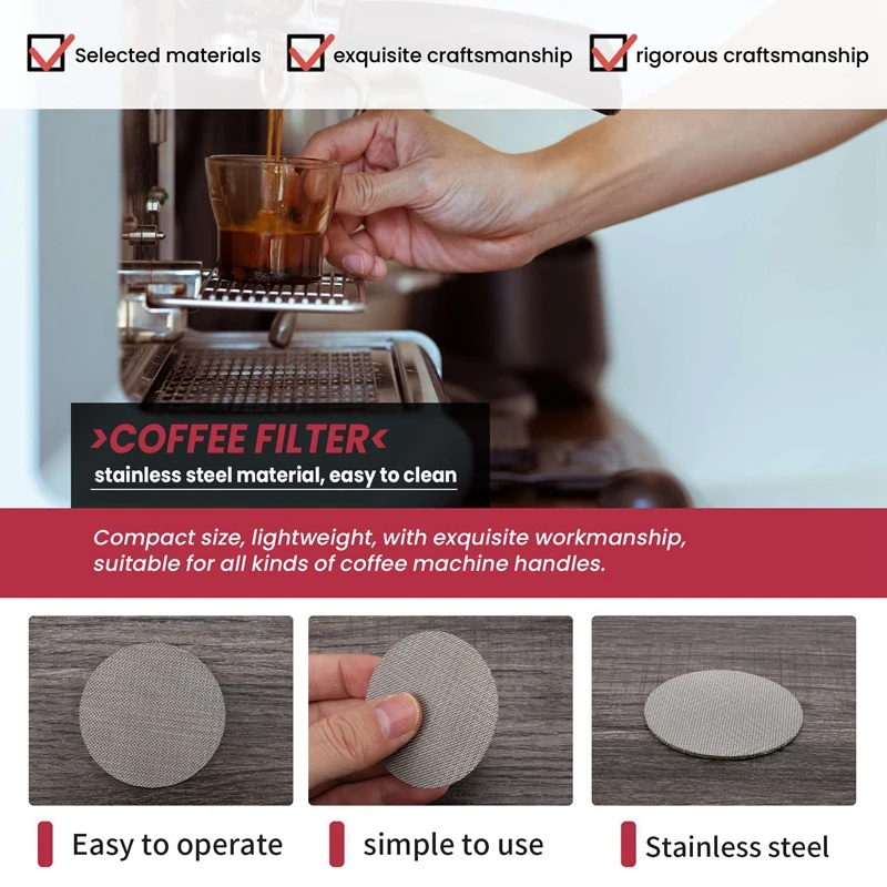 Coffee Filter Mesh, Reusable Coffee Puck Screen High Strength 1.7Mm Durable For Aeropress Coffee Maker Filters