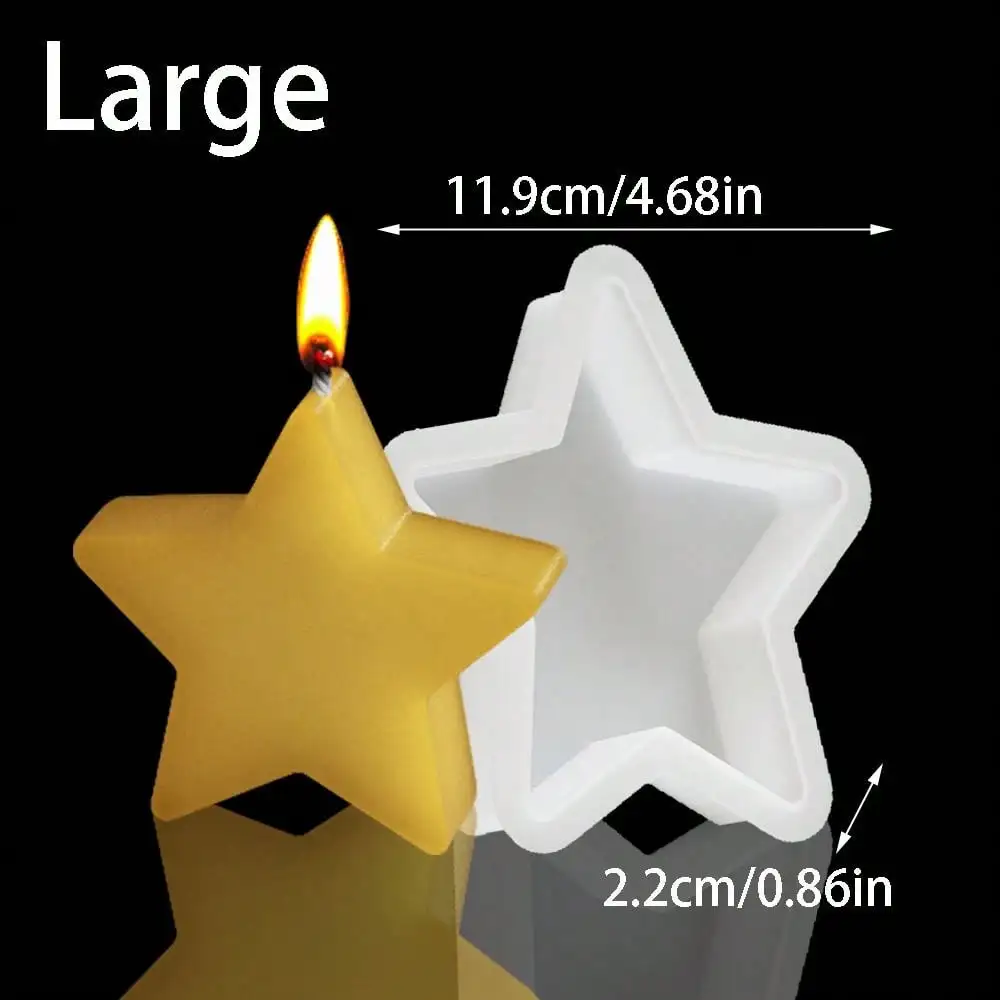 Multi Size Pentagram Silicone Scented Candle Mold DIY Resin Gypsum Making Supplies Handmade Craft for Ramadan Home Decor Gifts