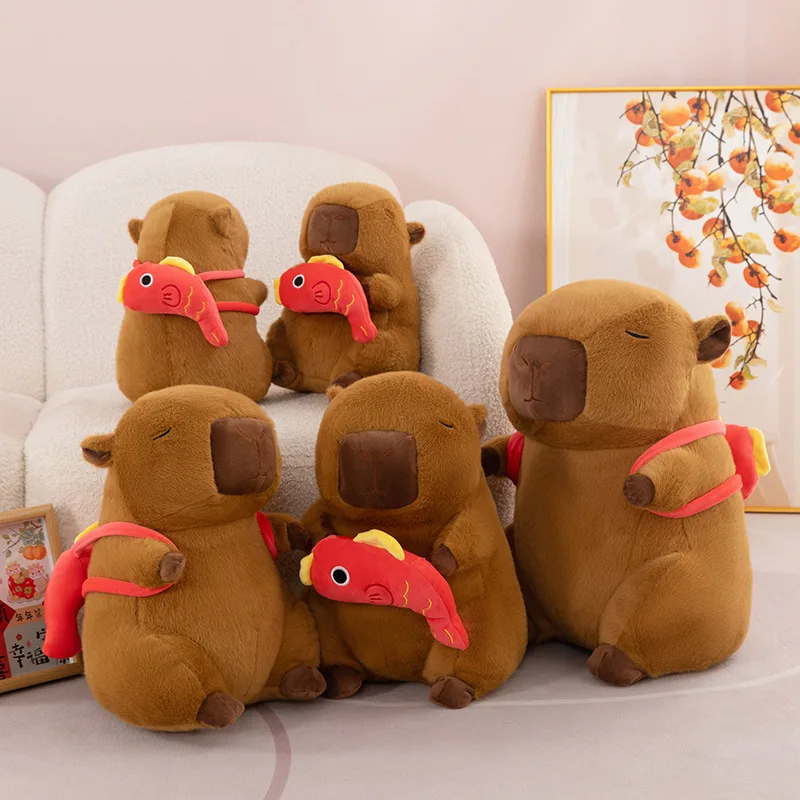 귀여운 카피바라 봉제 인형 귀여운 코이 햄스터 인형 아기 어린이 생일 선물 부드러운 동물 베개 장난감