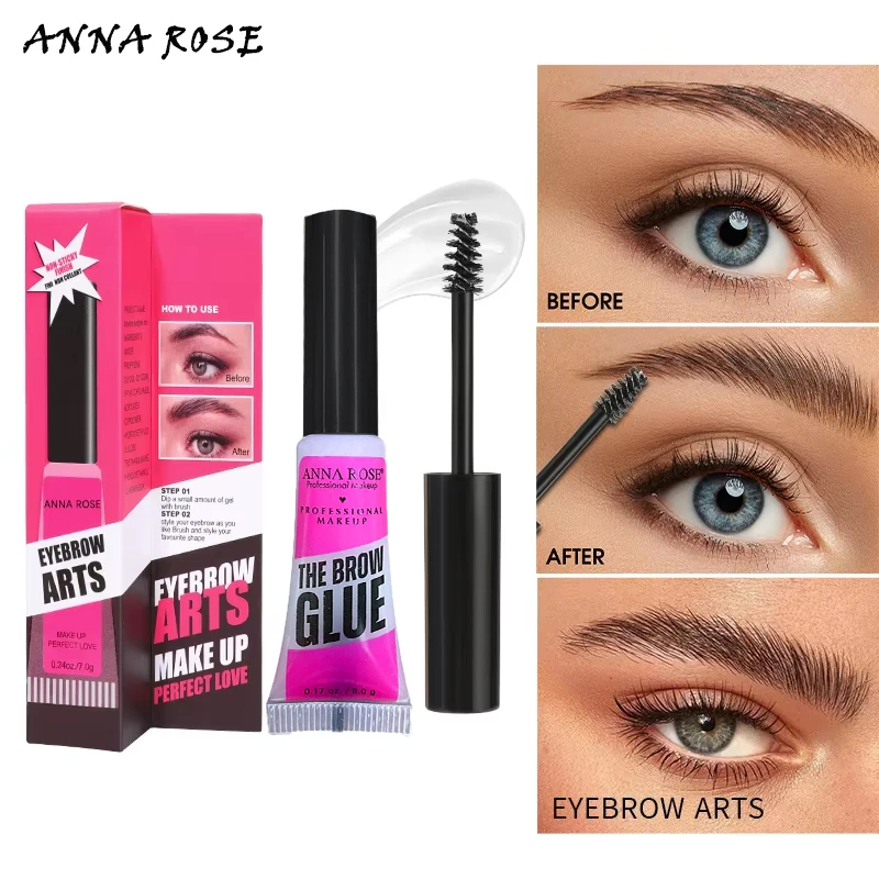 مجموعة أدوات تحسين الحواجب المقاومة للماء، جل حواجب سميك وغراء شفاف لجميع أنواع البشرة، رفع سريع ومكياج عيون يدوم طويلاً