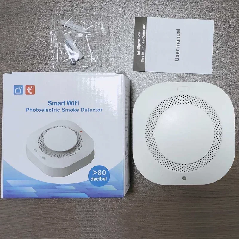 Smart 80DB Alarm Fire Smoke Detector for Home Security and Fire Protection with Smart Life