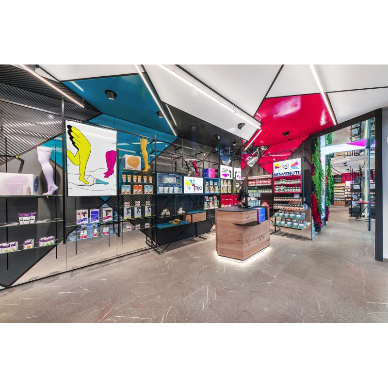Counter d'exposition de meubles de magasin de pharmacie, étagères de pharmacie, présentoir personnalisé, magasin médical de pharmacie de pharmacie de détail