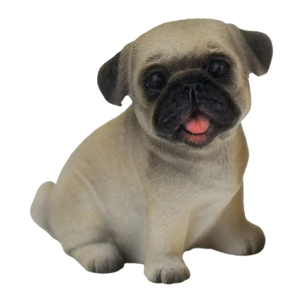 Cute Puppy Figurines Puppy Lover Gifts Cute Resin Puppy Figurine Realistic Dog Ornament for Desk Decor Miniature Statue for Car