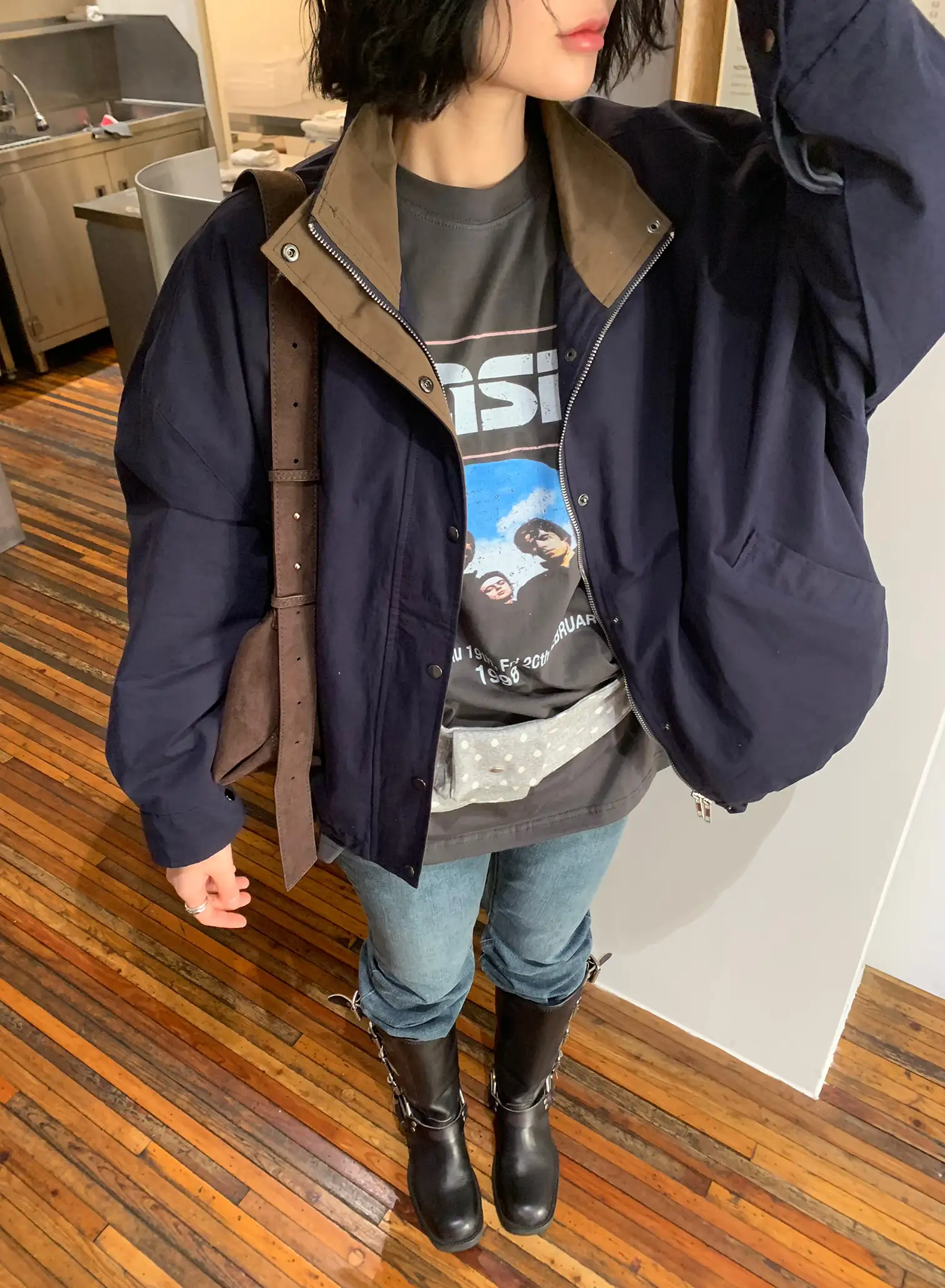 2 ألوان فضفاضة الكورية نمط المرأة سترة ملابس خارجية الخريف 2025 أناقة سستة شيك كم طويل بلايز أنثى (ww1746