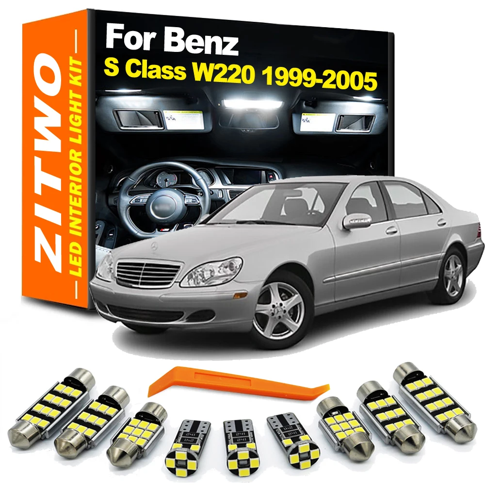 ZITWO 23Pcs Żarówki samochodowe Akcesoria Do Mercedes Benz S Class W220 1999-2005 LED Wnętrze Kopuła Mapa Czytanie Drzwi Bagażnik Zestaw Światła