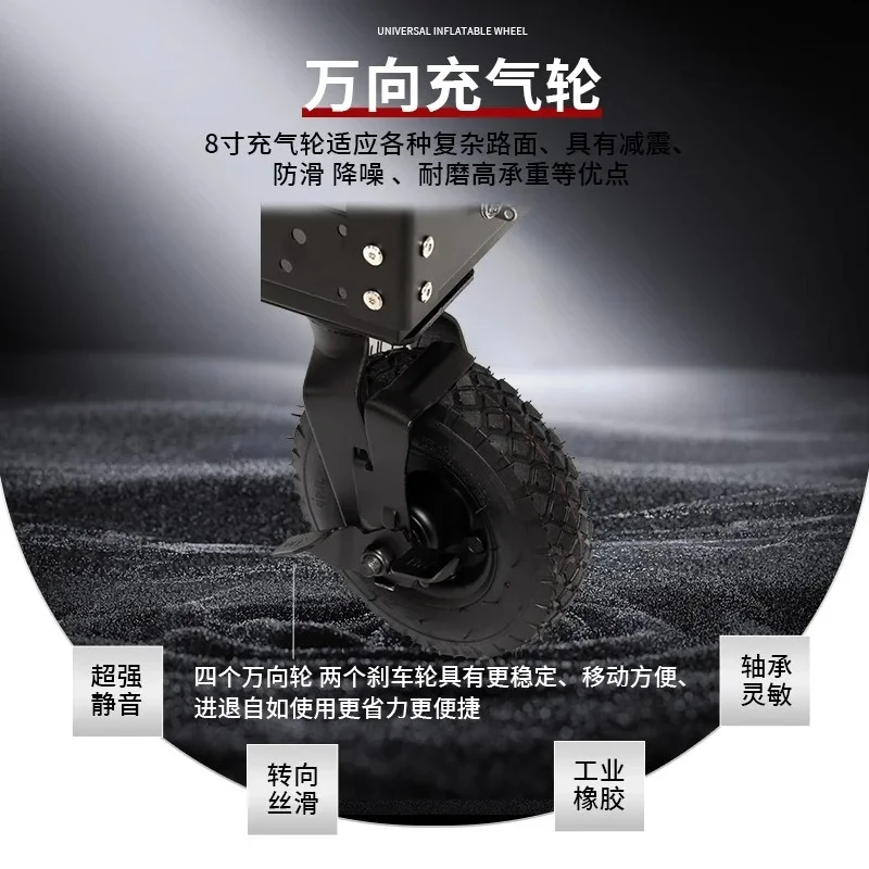 أداة معدات الأفلام والتلفزيون للسيارة المخرج المتنقل، شاشة السيارة، تخزين المواد، عربة متعددة الطبقات شديدة التحمل