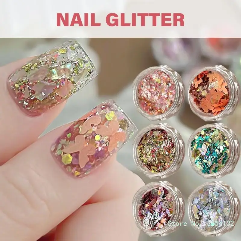 Gemischte Formen Nagel Pailletten Mode Glitter Nägel Glitter Pailletten Glitzer Aufkleber Aufkleber für Gesicht Körper Auge