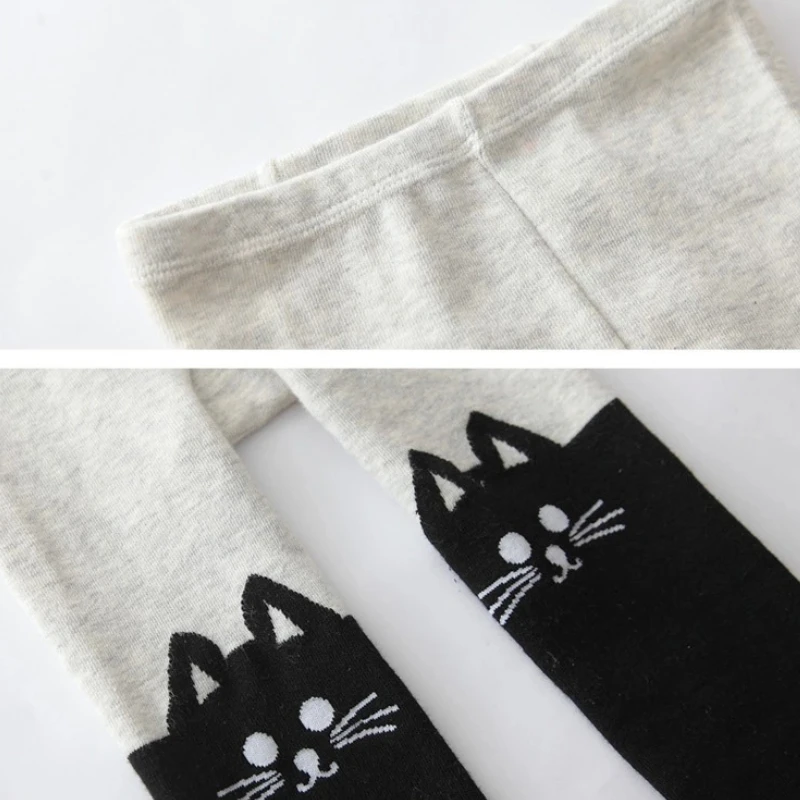Baby Kids Tights Girls Cartoon Cat Patchwork Children Pantyhose