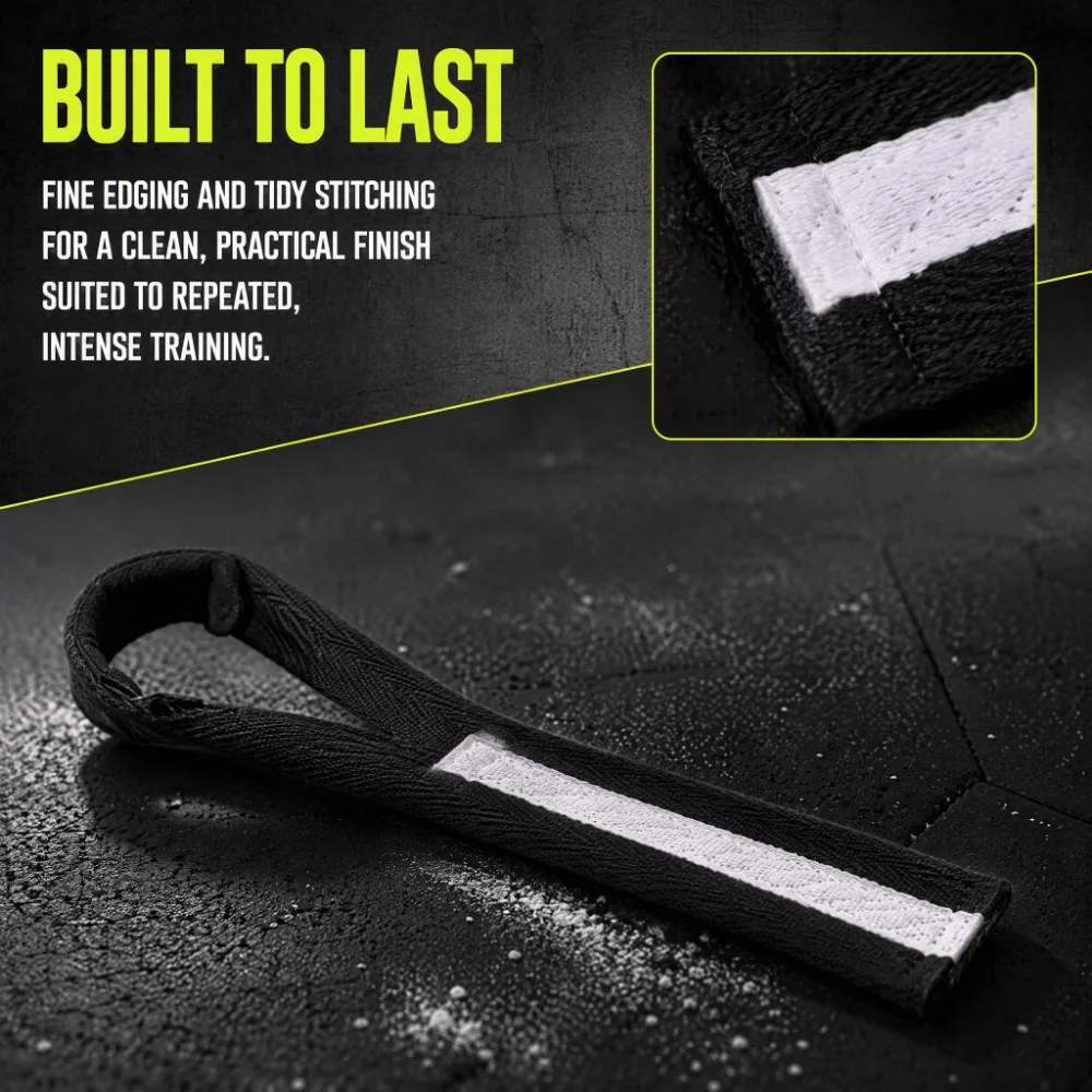 2pcs Polyester-Cotton Blend Weightlifting Wrist Strap Neoprene Black Wrist Support Strap Tidy Stitching Fine Edging Grip Strap