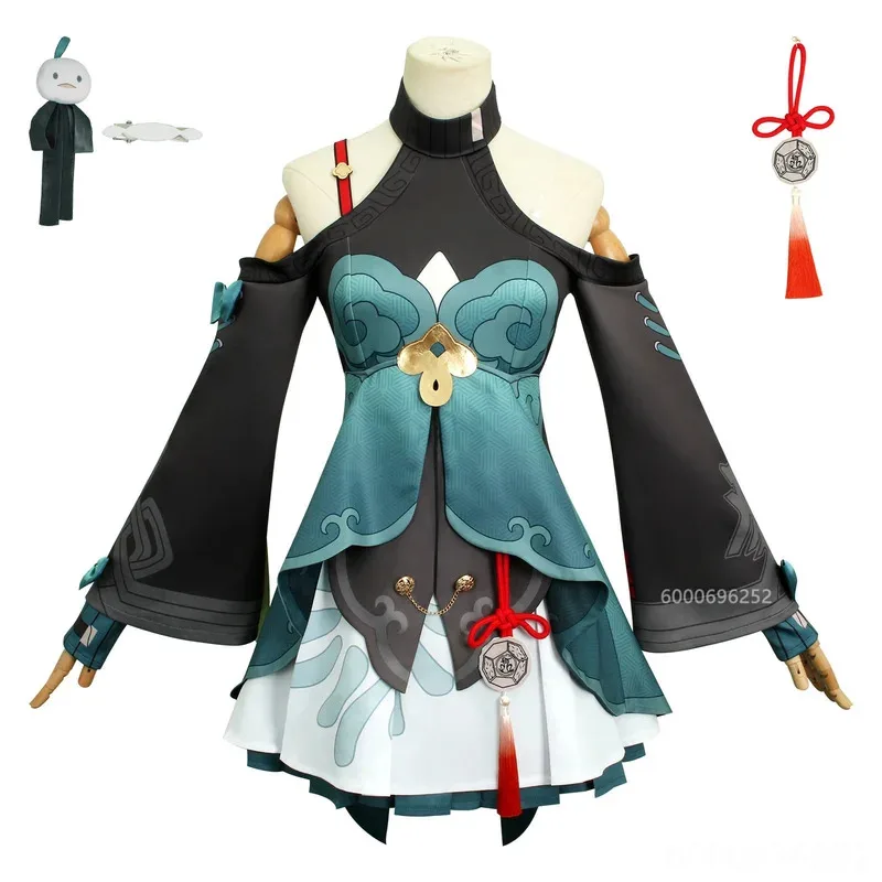 

Honkai Star Rail Qingque Cosplay Costume with Wig and Dress for Anime Halloween Suit Women Girls Gaming Costume New Arrival