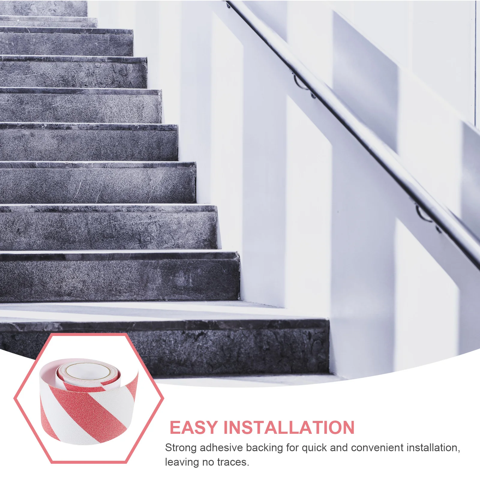 

1 Roll Non-Slip Stair Safety Tape High Brightness Reflective Warning Strip Anti-Slip Adhesive Strip for Indoor Outdoor Steps