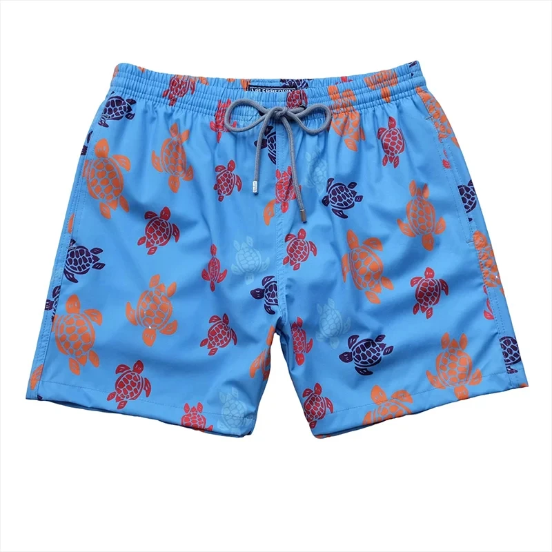 Men’s Fashionable Turtle Brand Swim pants Four Sides Elastic Waterproof Quick- dry Beach Pants Outdoor Board Shorts Lined