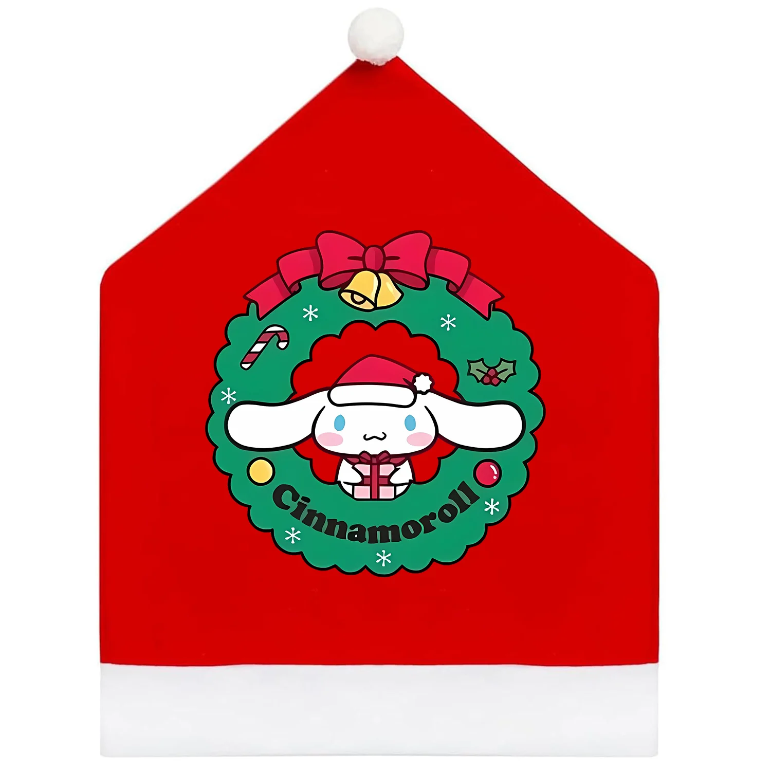 مرحبا كيتي عيد الميلاد قبعة كرسي يغطي المهرجانات الكرتون ديكور المنزل غرفة المعيشة الجديدة عيد الميلاد زخرفة مسند الظهر حالة الاطفال هدية