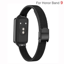 Slim Milanese Mesh Band For Honor Band 9 10 Women Men Stainless Steel Watch Bracelet Strap Loop For Huawei Band 8 9 10 Clasp