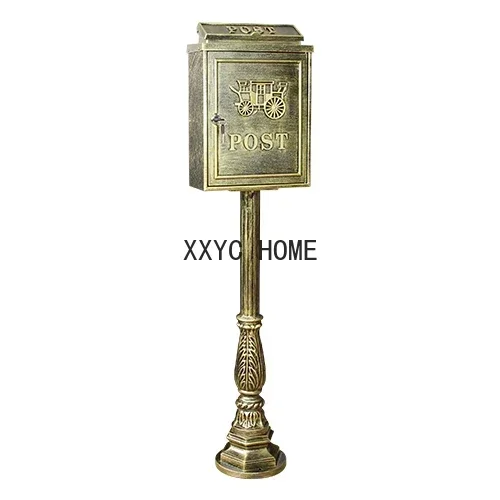 European Style Ornaments Retro Vertical Mailbox Villa Outdoor Floor Rain-Proof Mailbox