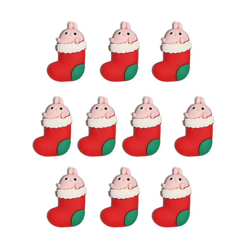 

10Pcs/Bag Ornament Snowman Elk Animals Flatback Nail Jewelry Manicure Accessories Christmas Nail Charms 3D Nail Art Decoration
