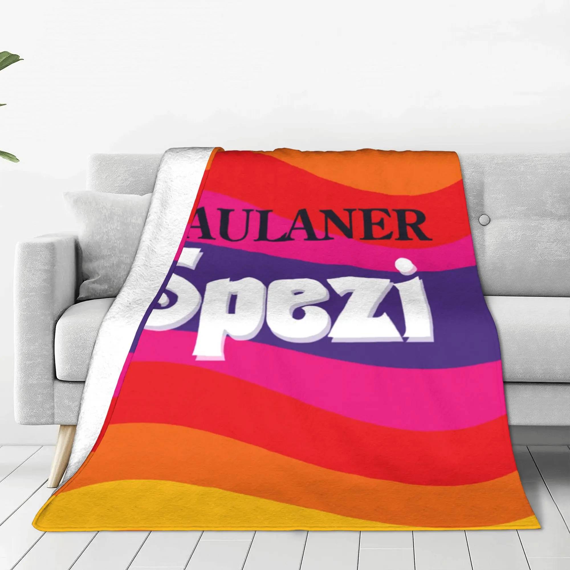 Paulaner Spezi Logo Blankets Munich  Flannel Vintage Warm Throw Blankets for Chair Covering Sofa  Winter