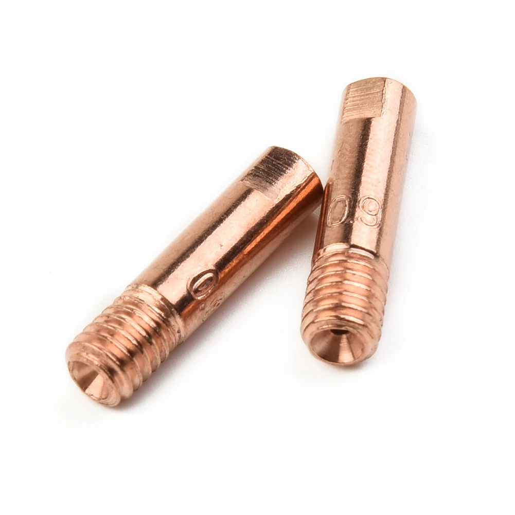 12x Copper Silver Accessories Power Nozzles for m6 Contact Tube Holder For MB-15AK Welding 0.9mm Inert Hot Sale 2019