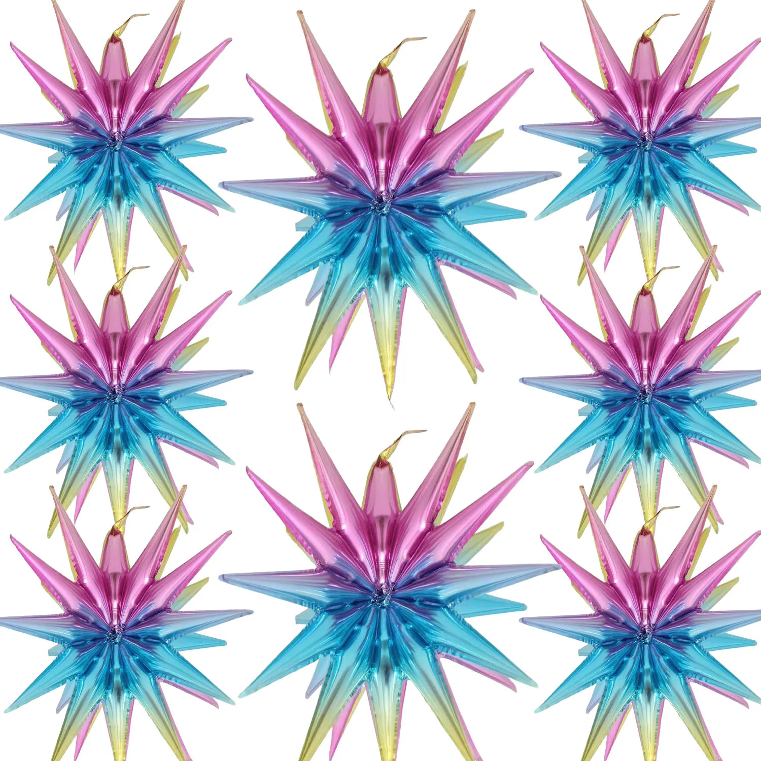 

8Pcs Star Foil Balloons for Birthday,Baby Shower,Rainbow Ice Cream Party,Mermaid Princess Home Decor Party Decorations Supplies