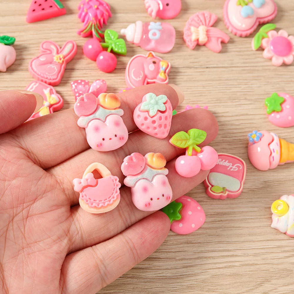 Tusember 20 Stück bunte, niedliche Harz-Anhänger mit Tieren, Früchten und Blumen für Ohrringe, Armbänder, Schlüsselanhänger, DIY-Schmuckherstellungszubehör – Detail 7