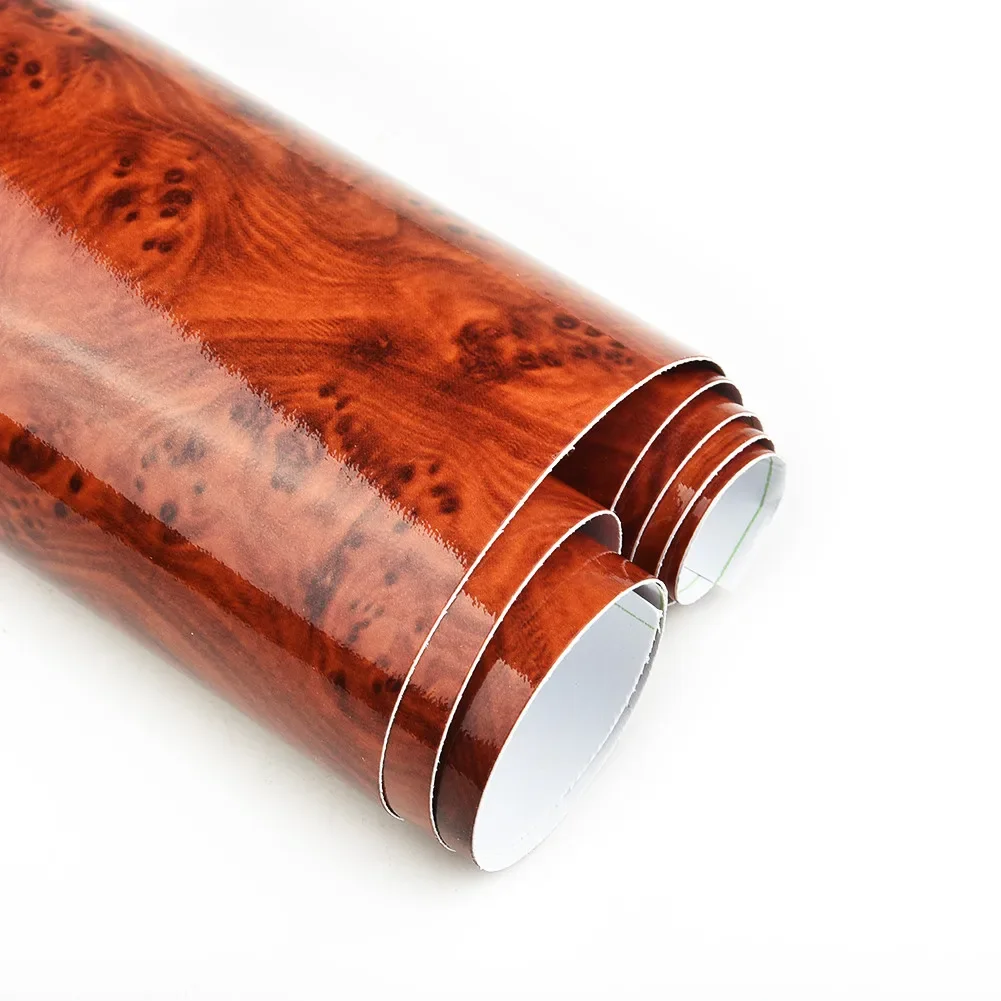 Auto Decal Roll Low Shrinkage Good Flatness Car Vinyl Sticker 7 Colors Wood Grain High Glossy Film Wrap DIY Brand New And High Q