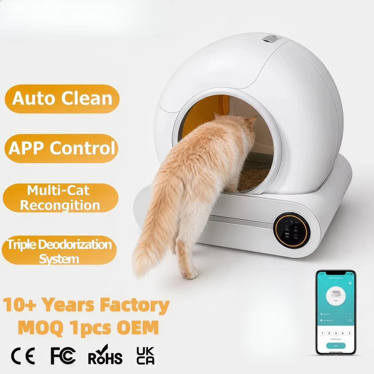 

Factory Self Cleaning Automatic Cat Box High Quality Smart Cat Box APP Remote Control Smart Cat Box