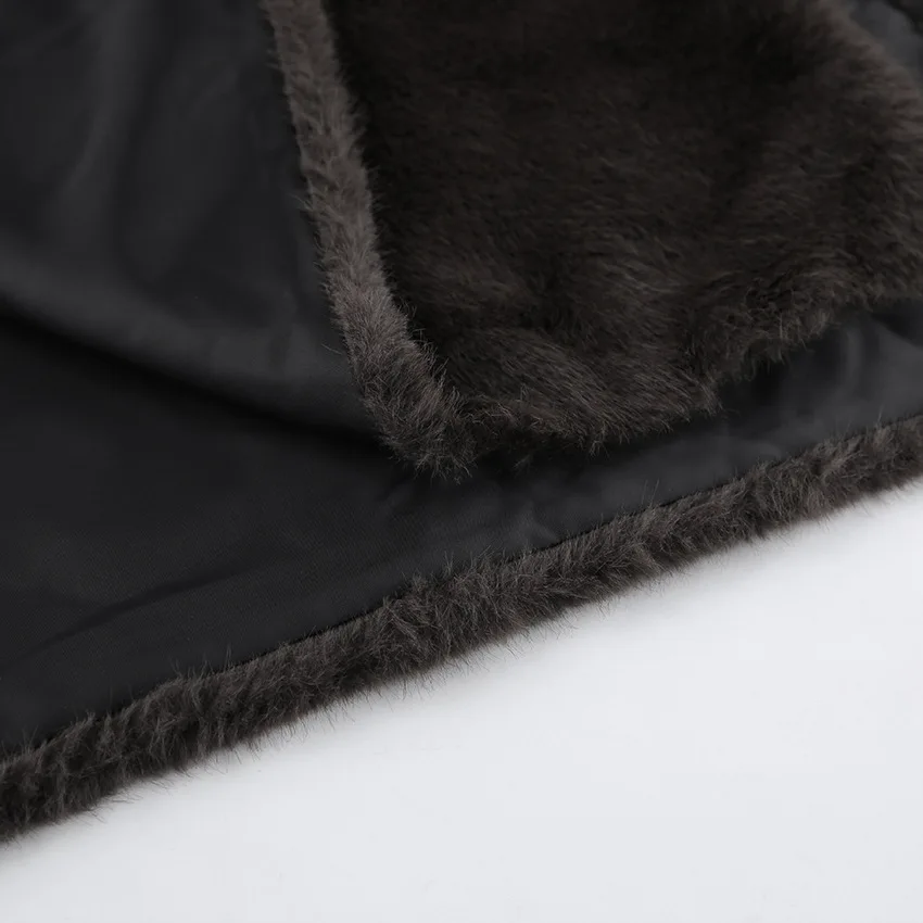 Women Faux Mink Fur Vests Coats Solid Fur Jackets Lace Up Cotton Linen Turtleneck Sleeveless Loose Fit Casual 2026 Autumn Winter
