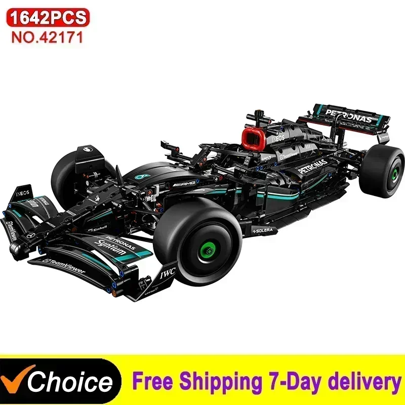 HOT Toys 42171 F1 W14 E Technical Performance Building Blocks Super Race Car Assembly Model Vehicle Toys Bricks for Boy Gifts