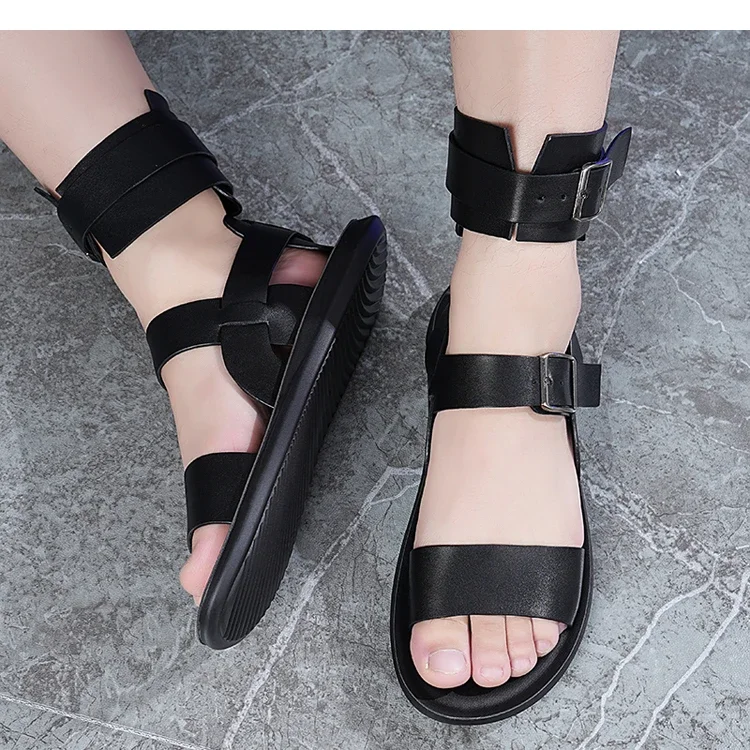 Modische Römische Sandalen für Herren, Sommertrend, Doppelriemen, Rutschfest, Weiche Sohle, Atmungsaktiv, Lässige Slip-On Pantoffeln-2530 – Detail 8