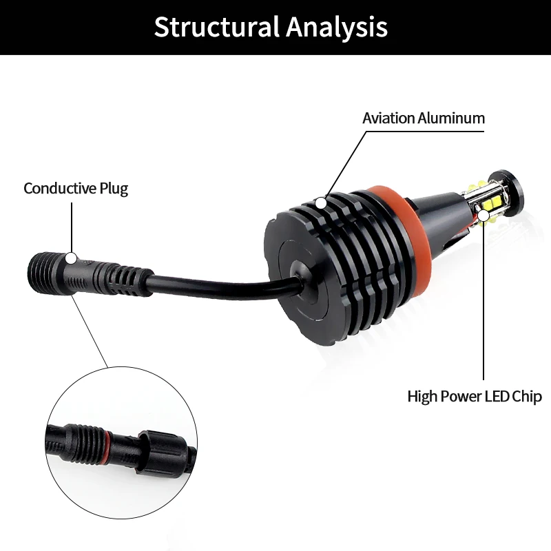 2PCS H8 120W Angel Eye LED DRL Halo Anelli per BMW serie 7 F01/F02 (740i, 740Li, 750i, 750Li, 760Li, Alpina B7 B7L) 2009-2012