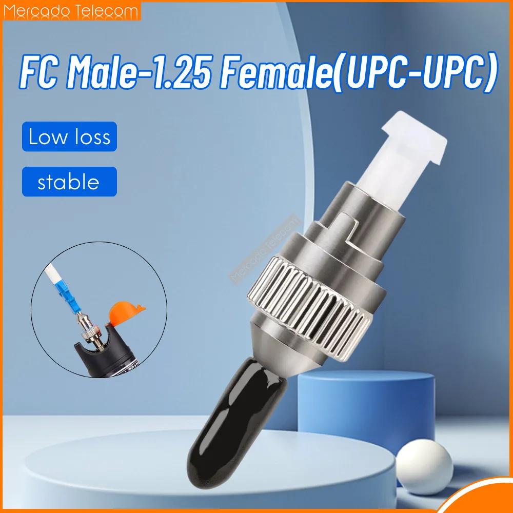1PCS FC Male to 1.25 Female UPC Simplex Fiber Connector Adapter - FTTH Red Light Pen OTDR Optical Power Meter Compatible