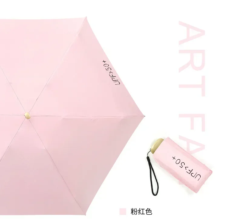 Mini 5 Folding Umbrella for Women, Anti Ultraviolet Shading Sunshade, Sunny and Rainy Small Umbrellas Women Parasol