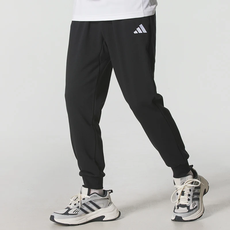 

Мужские брюки Adidas, спортивные брюки для фитнеса и тренировок, длинные брюки, свободные вязаные брюки для бега, уличные черные повседневные брюки Je3854