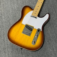 Free Shipping Yellow Tele Electric Guitar Vintage Sunburst Color Body Maple Fingerboard Single Binding 22 Frets