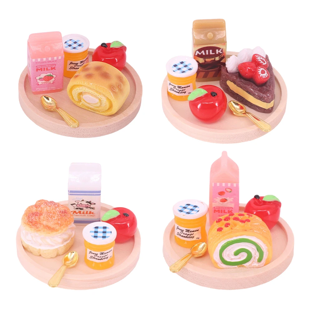 Adecuado para accesorios de casa de muñecas, Mini pastel de simulación, hamburguesa de pollo frito con jugo, modelo de juego de patatas fritas, regalo para niños