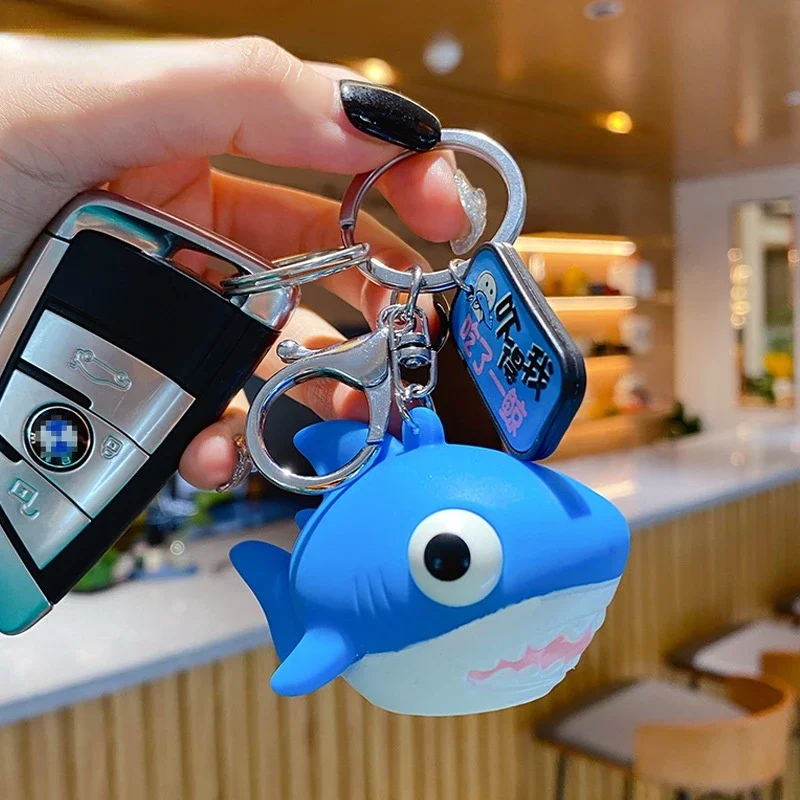 Big Shark Crowded Pressure Ball Keychain, Super Cute, Funny Spoof, Tricky Product, Key Ring Rescue Gift