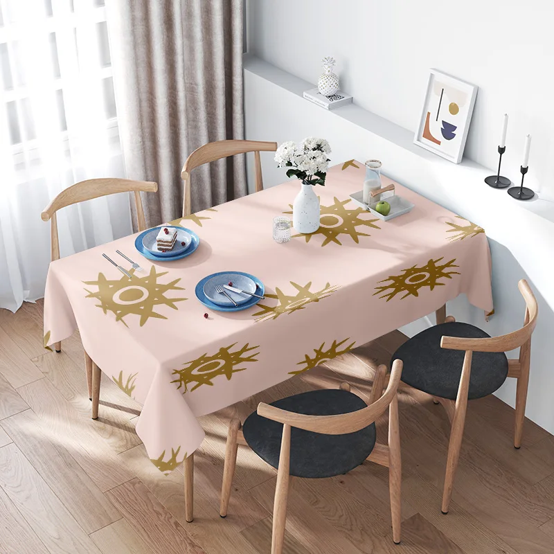 

Pink Flower Pattern Sunflower Tablecloth Modern Decor for Kitchen Dining Tables Washable Home Decor Bedding Accessories