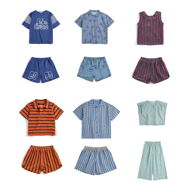 

Детские рубашки и шорты 2026: Новинки SSBC. Модные хлопковые рубашки с мультяшным принтом для мальчиков и милые футболки с коротким рукавом для девочек.